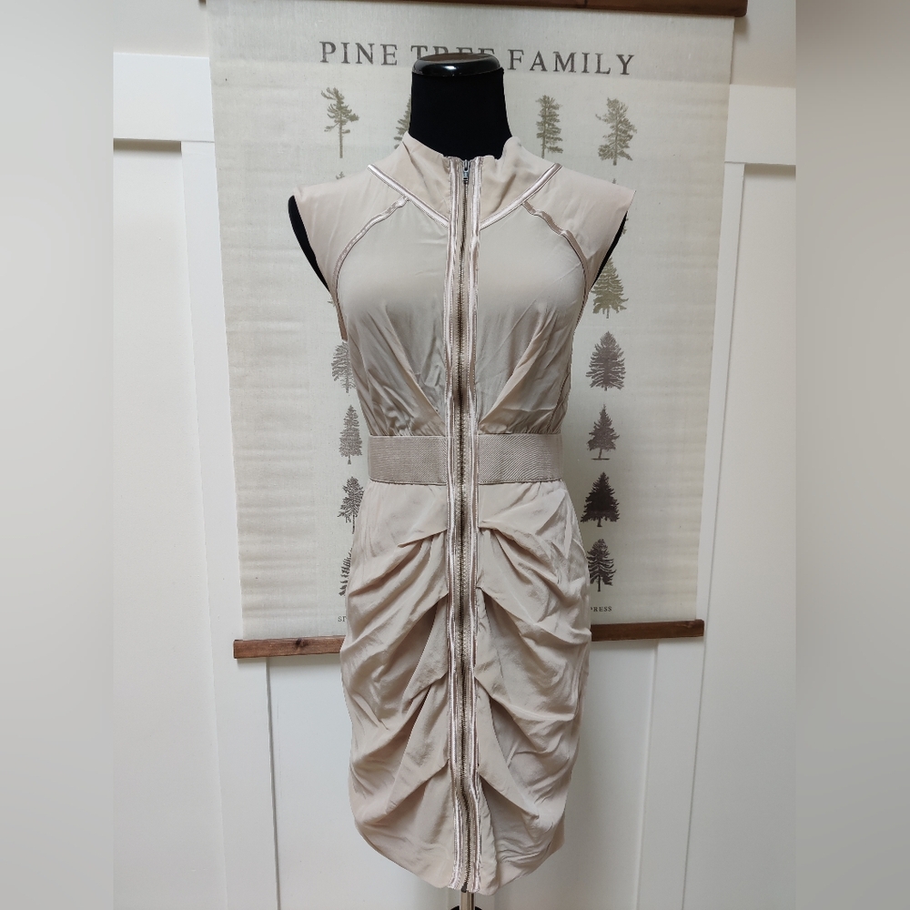 Bebe Silk Zip Up Dress - Medium